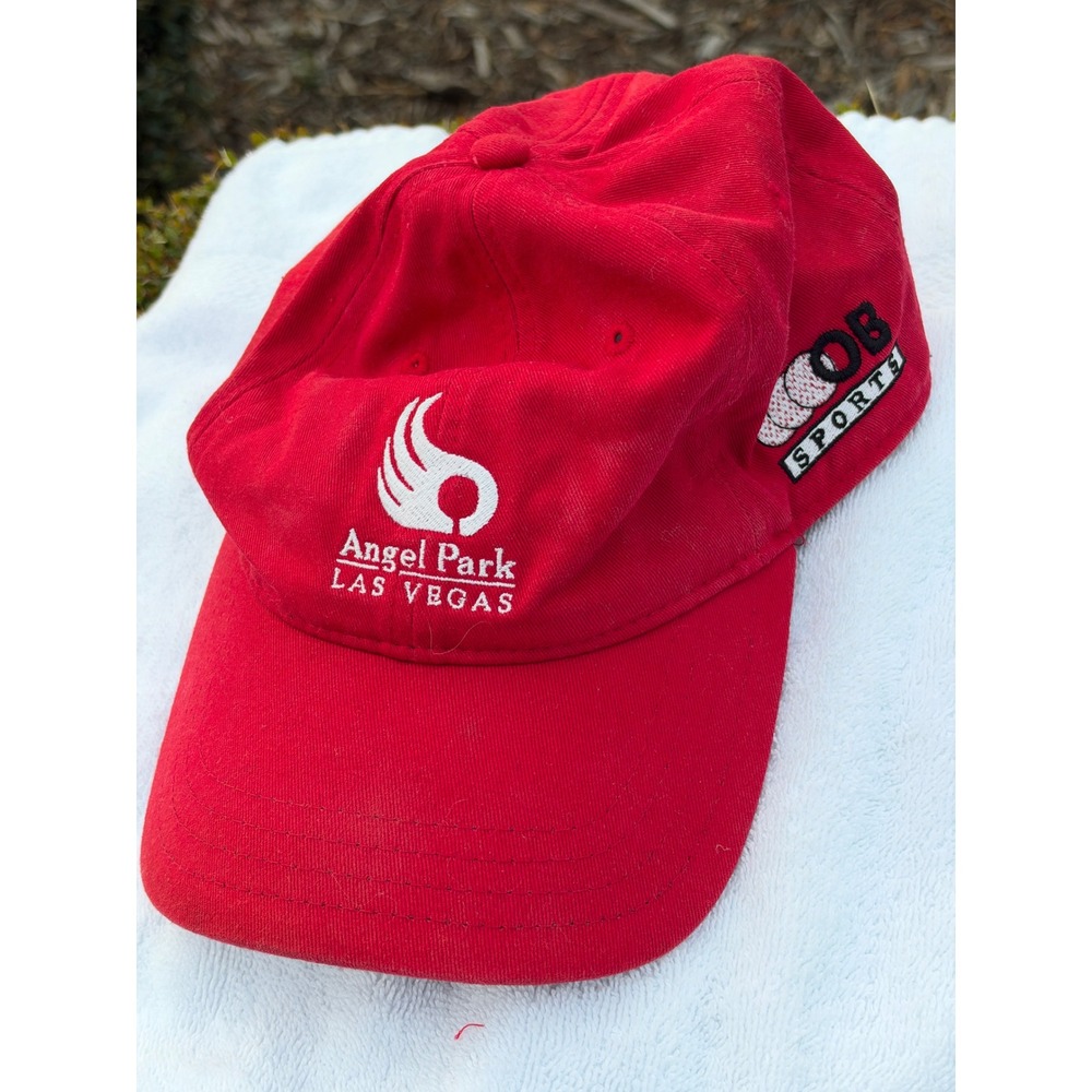 Pukka Angel Park Las Vegas Golf Hat Red OB Sports Adjustable Hook Loop Strap Cap